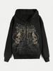 Trendiger schwarzer Damen-Langarm-Loose-Hoodie mit amerikanischem High-Street-Print für den Herbst