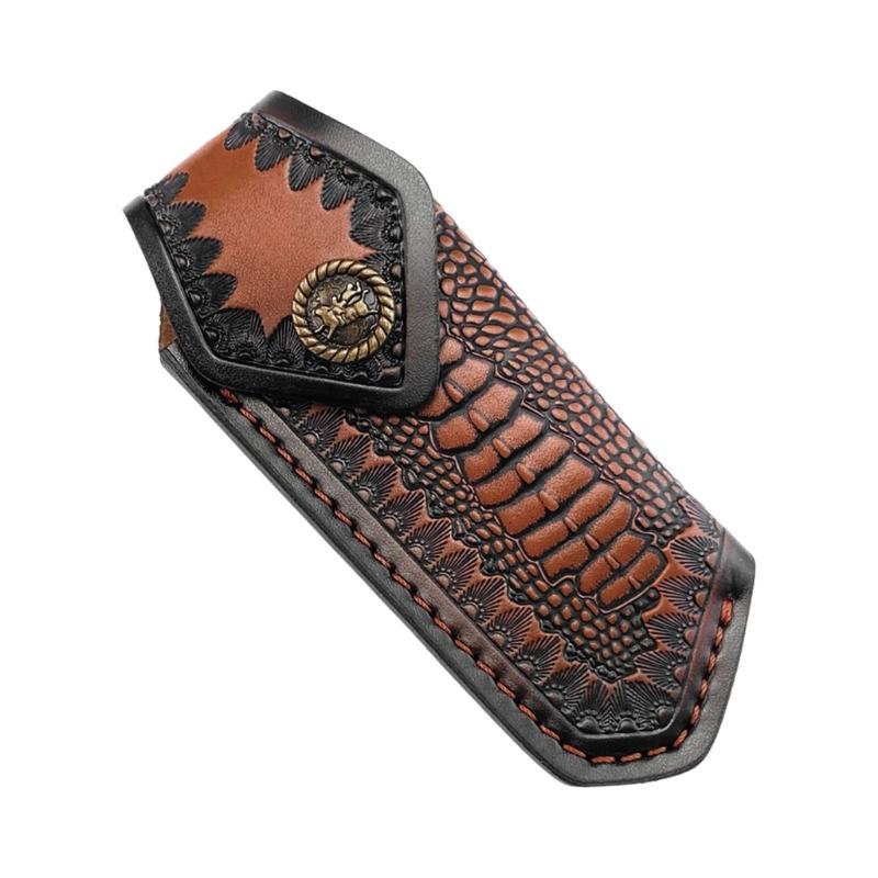 Multifunktionaler Leder Cutter Halter Sichere Klingen Schutzabdeckung Verstellbarer Gürtelclip Cutter Transporttasche Für Camping Werkzeug