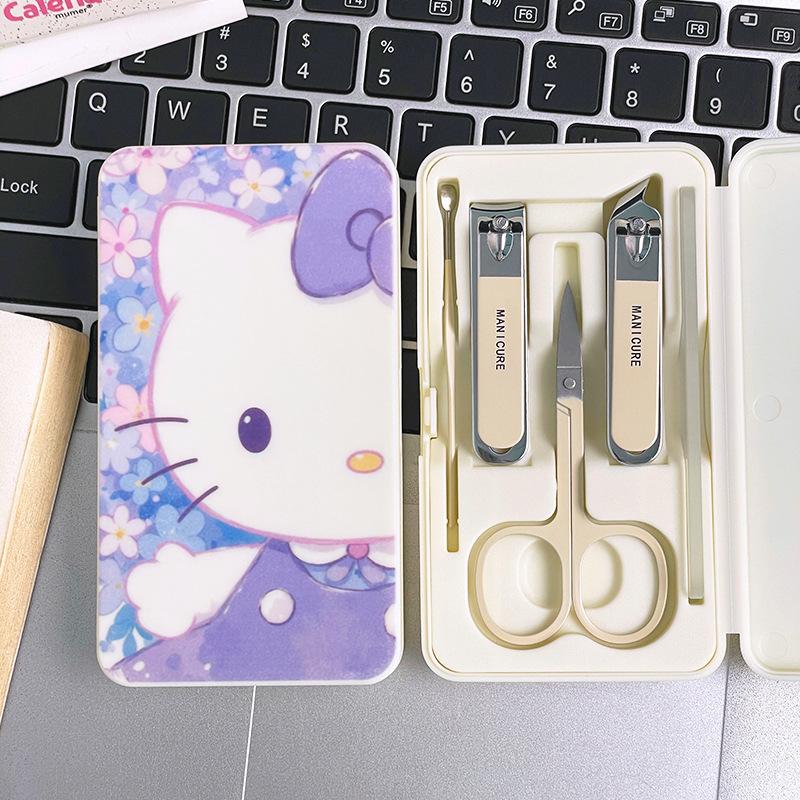 Sanrio Hello Kitty Nail Clipper Set Student Cartoon Portable Hello Kitty Nail Clipper Nail Clipper Set