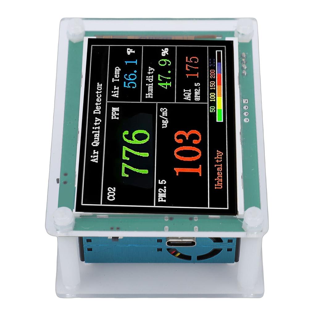 PM Detector 2.8in Screen Professional Indoor Household Air Quality Dust Sensor PM2.5 PM1.0 PM10 Index Temp Humidity