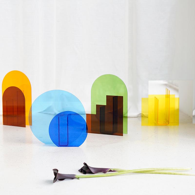 Acrylic vase 3D Geometry Acrylic Flower Pot Unique Tabletop Decoration Plant Flower Container Home Office Wedding Centerpiece