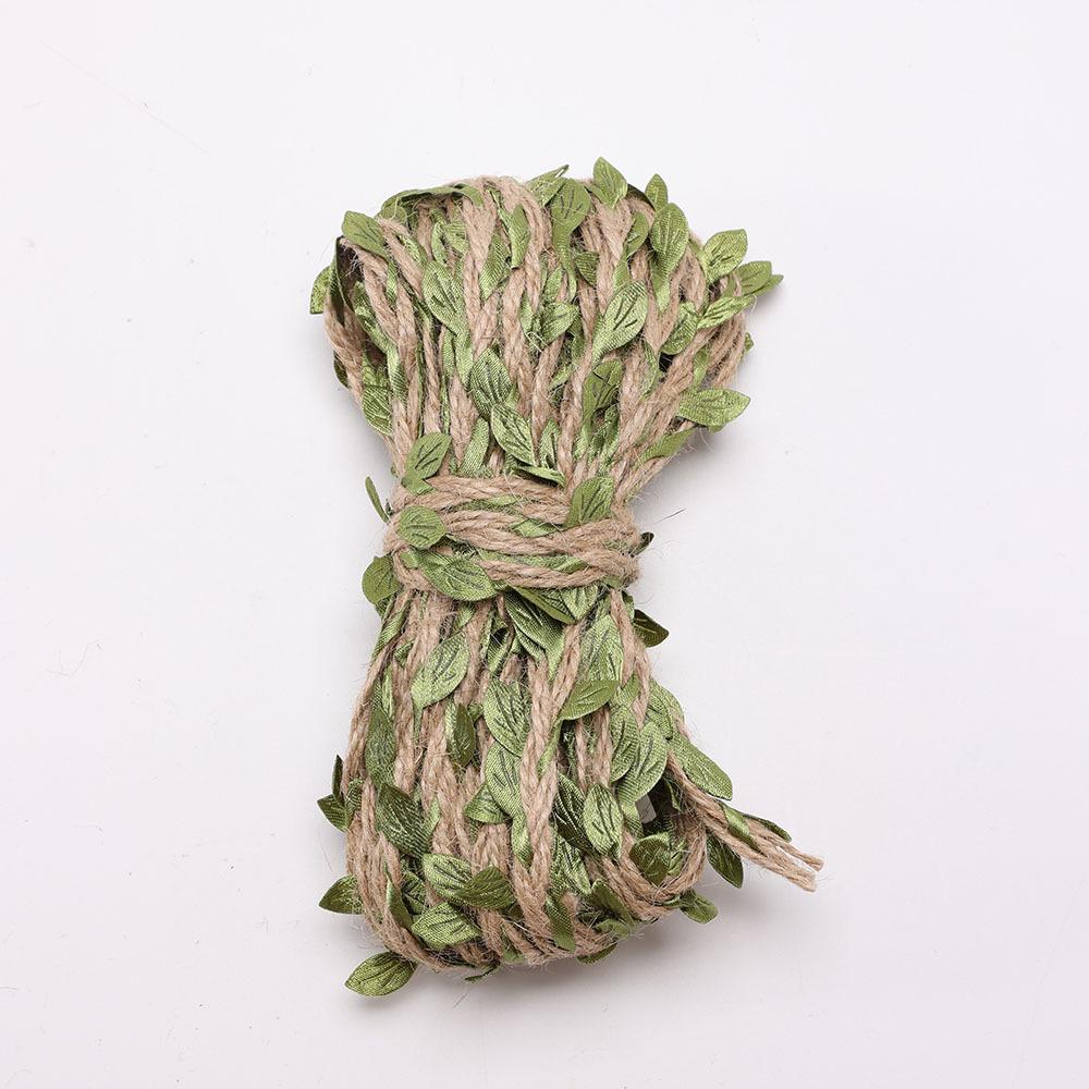 

Handmade 100m Green Leaf Hemp Rope for DIY Forest-Style Decoration & Gardening