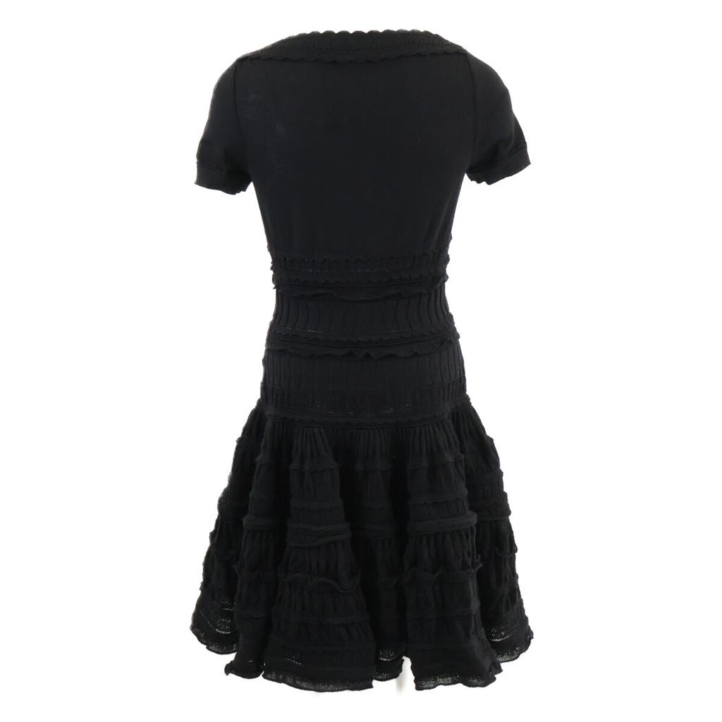 ALAIA [Domestically Authorized] AA9R2187CM626 Crinoline Flare Fine Knit Mini Skater Dress / dress 38 blackUsed
