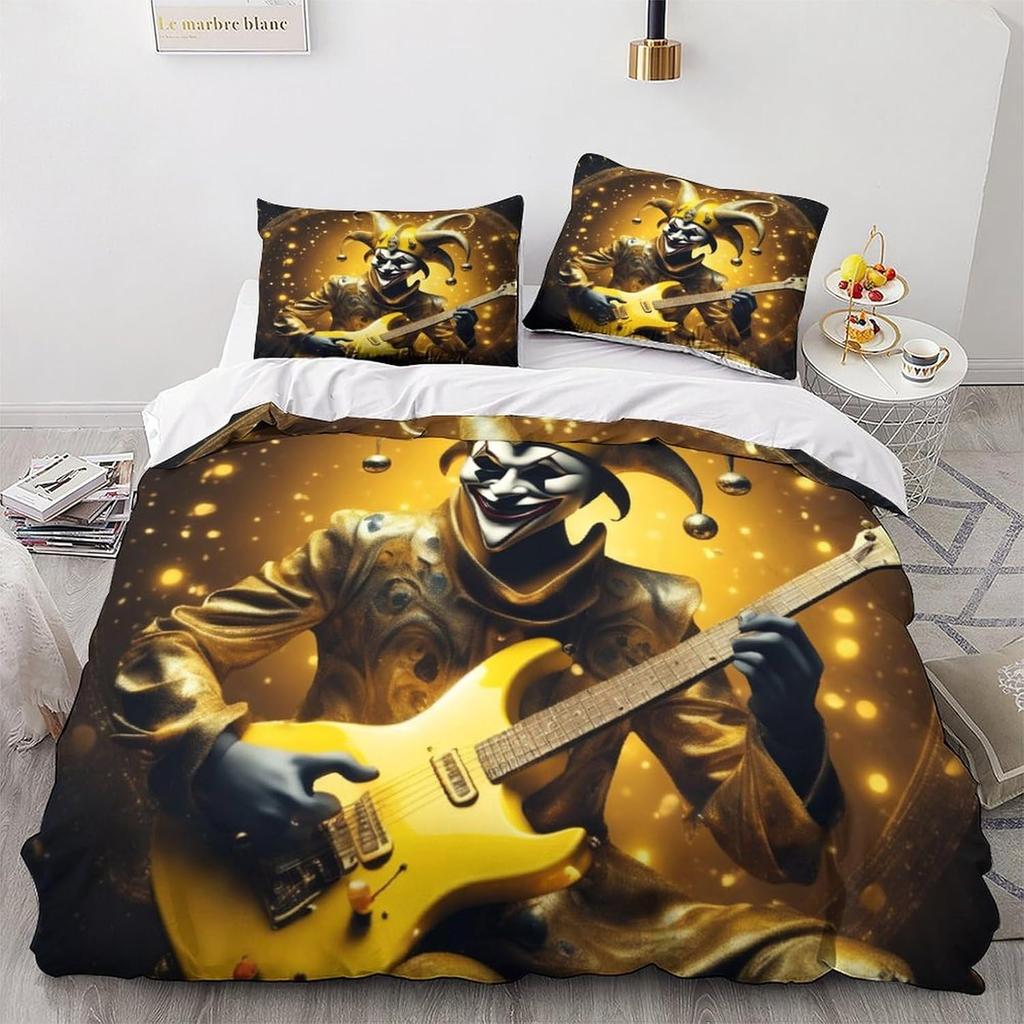 Fun Guitar Clown For Teens And Adults,3D Print Quilt Cover Duvet Cover Soft Microfiber Bedding Set And  Pillow Cases 75*50 2Pcs