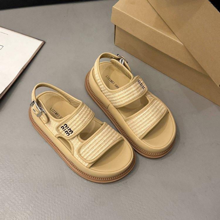 Sandals women's 2025 summer new high-end thick-soled Velcro casual versatile outer wear with skirt beach sandals