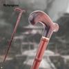 Red Wooden Single Bamboo Joint Fashion Walking Stick Decorative Cospaly Party Walking Cane Halloween Crutch Wand Crosier 94cm