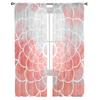 Oil Painting Abstract Floral Texture Pink Sheer Voile Window Curtains Tulle Curtains Living Room Balcony Decoration Drapes