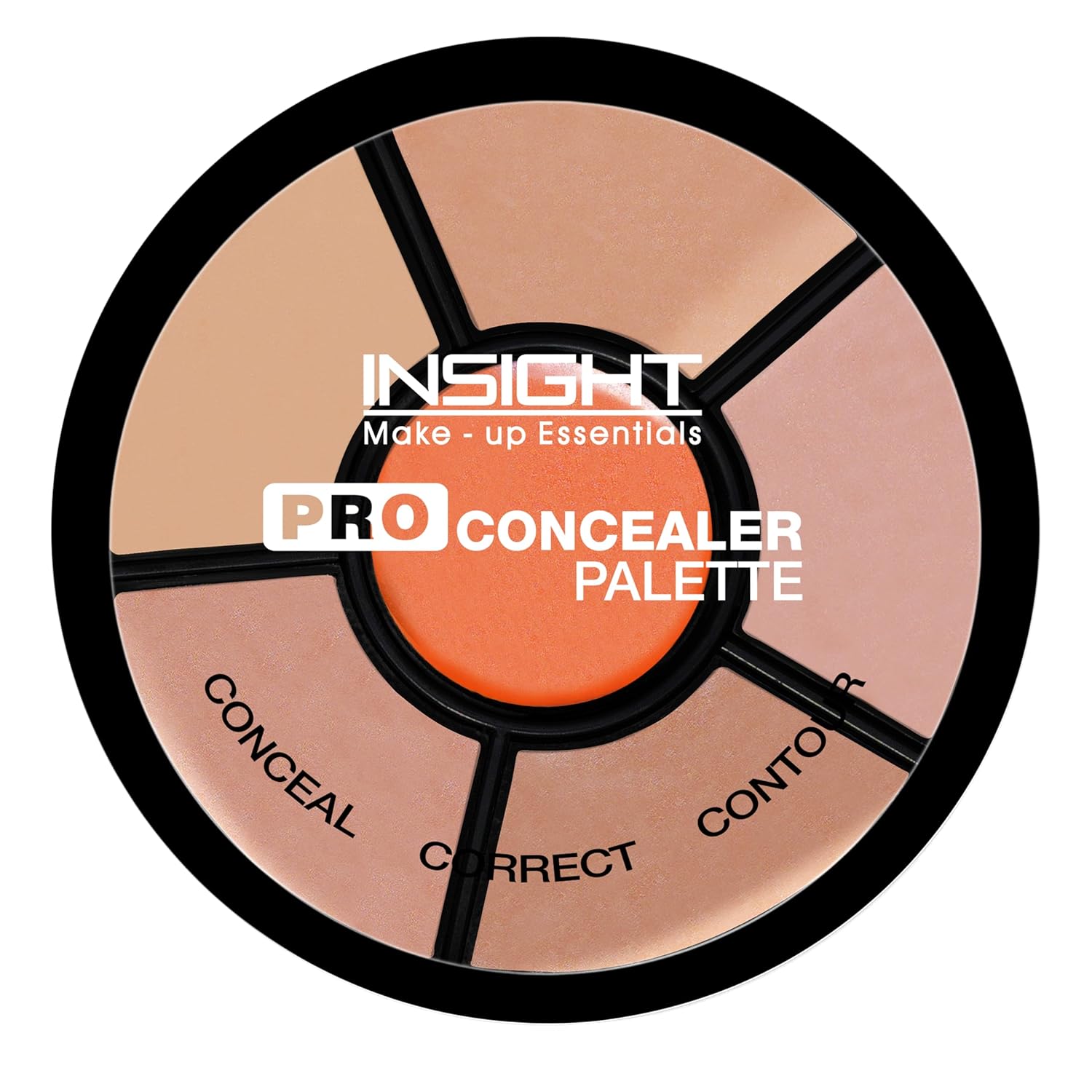 Палитра консилеров INSIGHT Pro – Оттенок Консилер | Круглый аппликатор для макияжа лица | Водостойкий | Полное покрытие | 15г