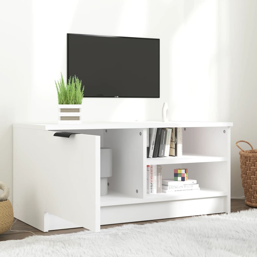 Vidaxl Szafka Pod Tv, Biała, 80X35X36,5 Cm, Materiał Drewnopochodny