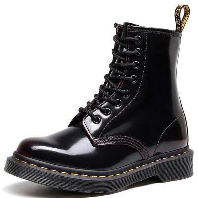 High-top Polished Red Martin Boots Women's Classic Retro Short Boots Men's and Women's Leather Boots Round Head Trend