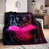1pc Tiger Glowing Heart Blanket Lightweight Blanket Throw Blanket For Sofa, Bed, Travel, Camping, Livingroom, Office, Couch, Chair Yy251010013