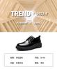 Winter velvet cotton shoes casual leather shoes big head shoes British shoes black light mouth