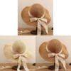 Beach Sun Hat For Women Round Top Wide Brim Straw Hat With Breathable Design