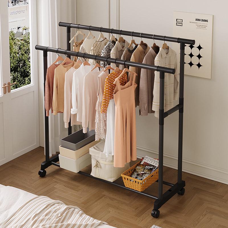 Multifunctional Floor Coat and Clothes Drying Rack for Bedroom, Balcony, or Dorm.