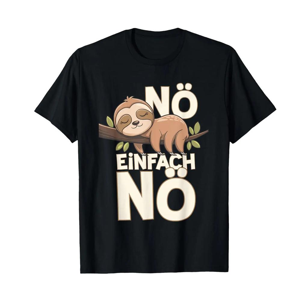 Nope Just Sloth T Shirt Vintage Comfortable Designer Clothes Casual Soft Fashion Graphic Slightly Breathable