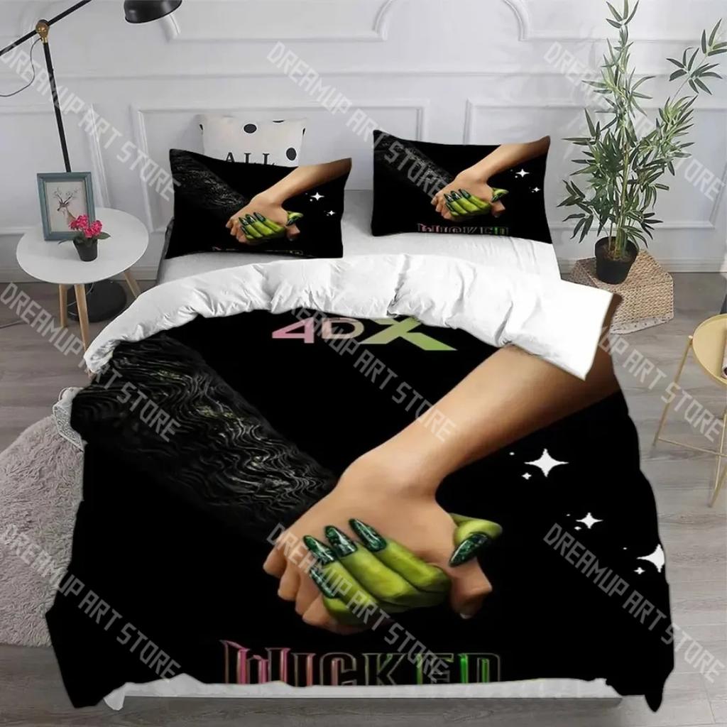 Fashion Hot W-Wicked Movie Bedding Set Single Twin Full Queen King Size Bed Set Kids Bedroom Duvetcover Sets Bed Sheet Set