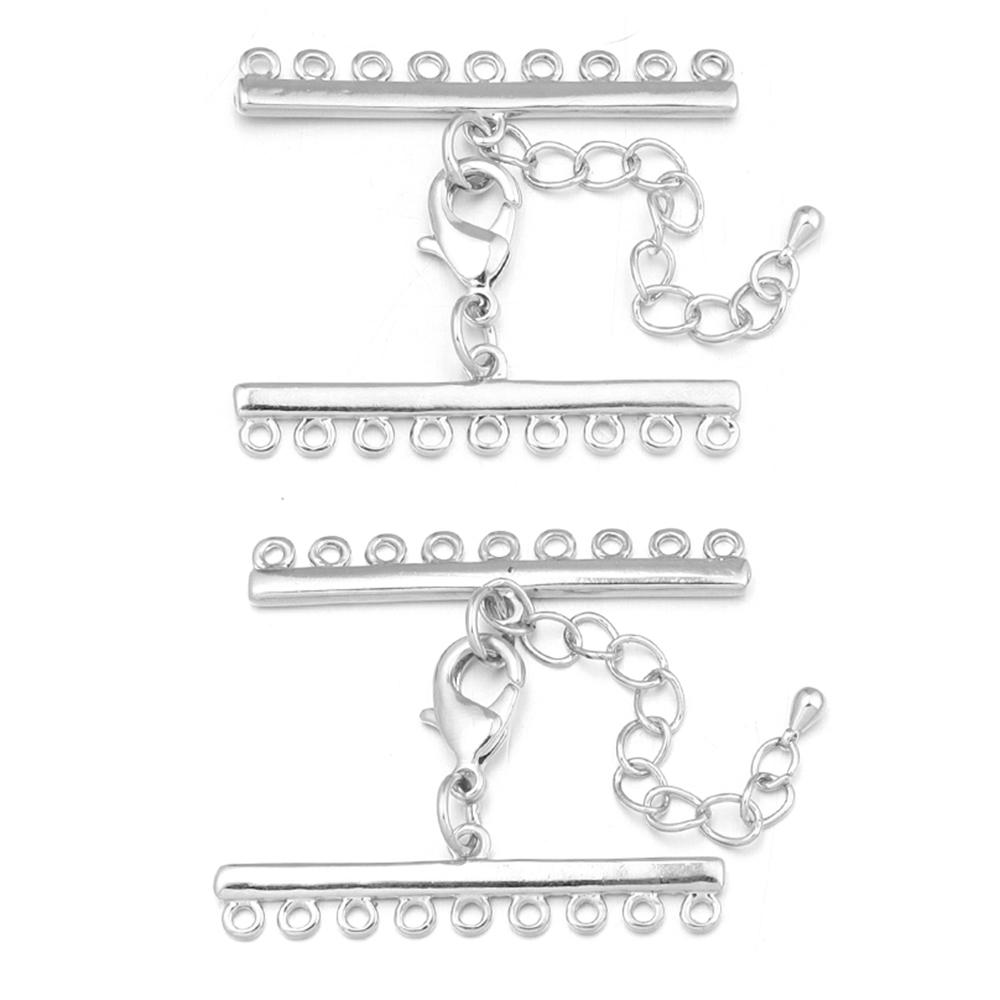2 Sets Mehrsträngige Hummerklauen Verlängerungskette Halskette Armband Verbindungsstücke Verschlüsse Haken Für DIY Schmuckherstellung Zubehör