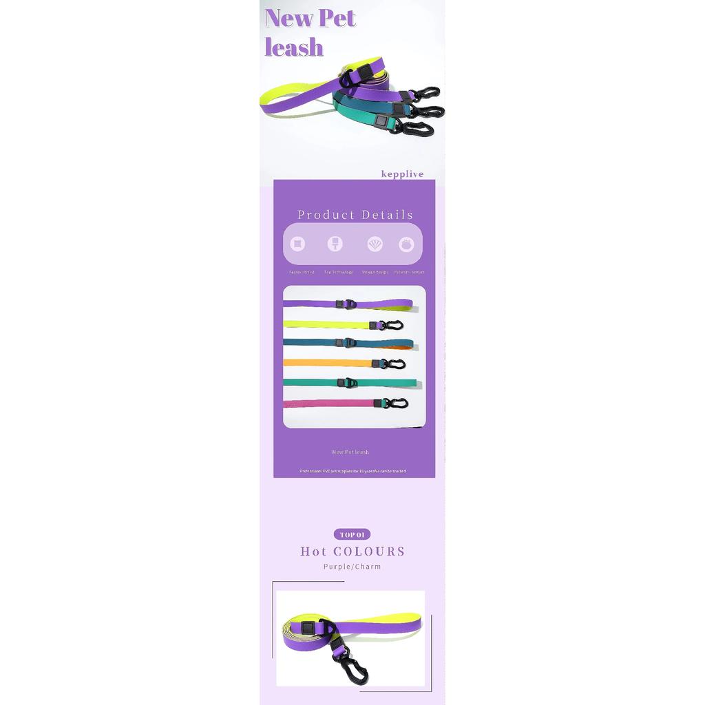 This Waterproof Dog Collar and Leash Set Is Made of High-Quality PVC Material, Which Is Durable and Wear-Resistant