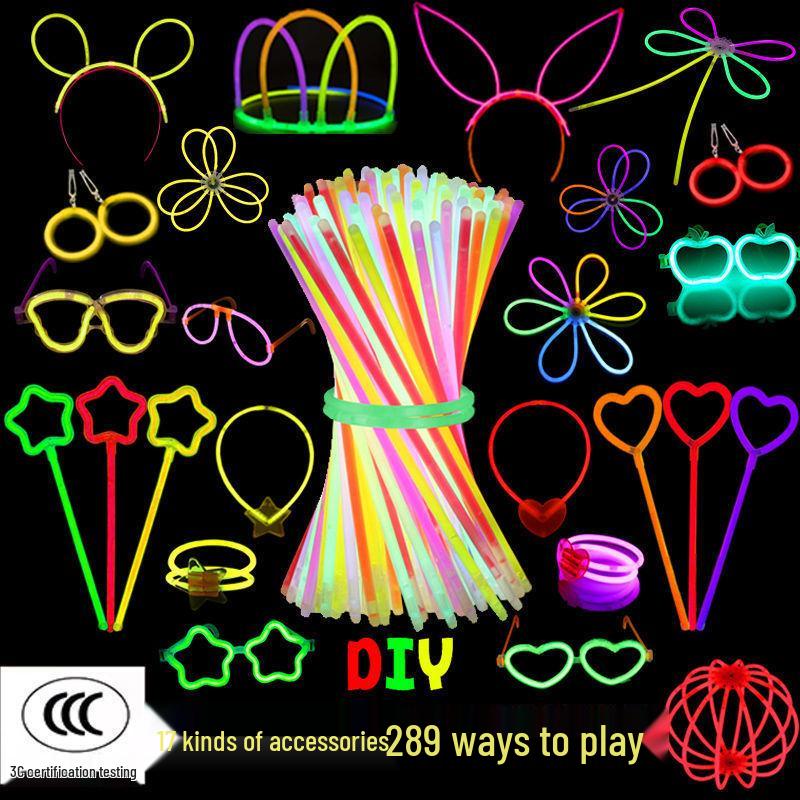 Douyin Fluorescenční náramek a sada samolepek na tělo pro děti – Netoxické, Odolné, Ideální pro tanec a koncerty