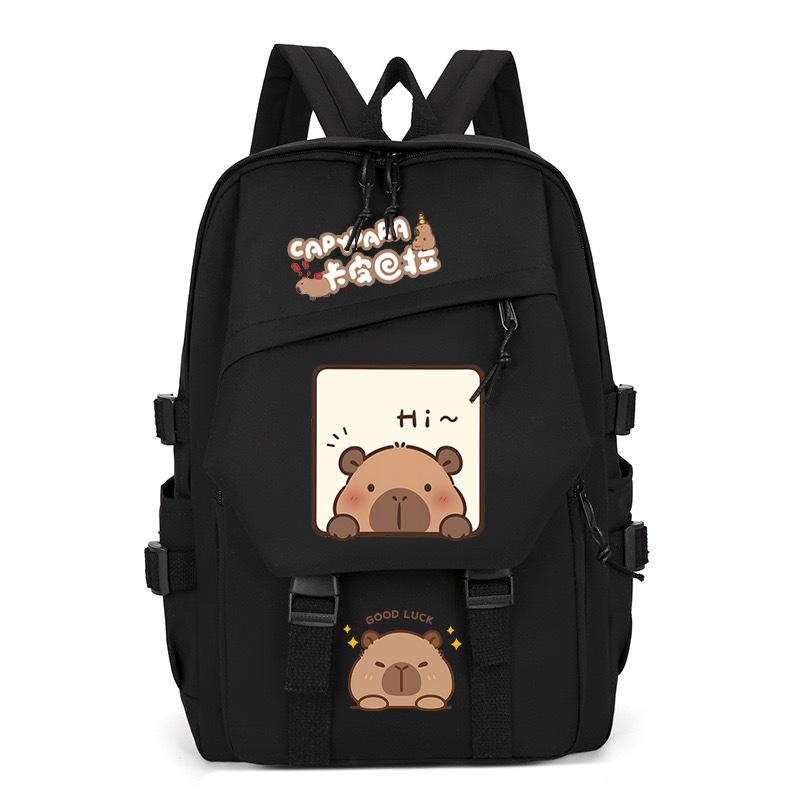 New Kapibara cute emoji print college light style primary and secondary school students spine bag