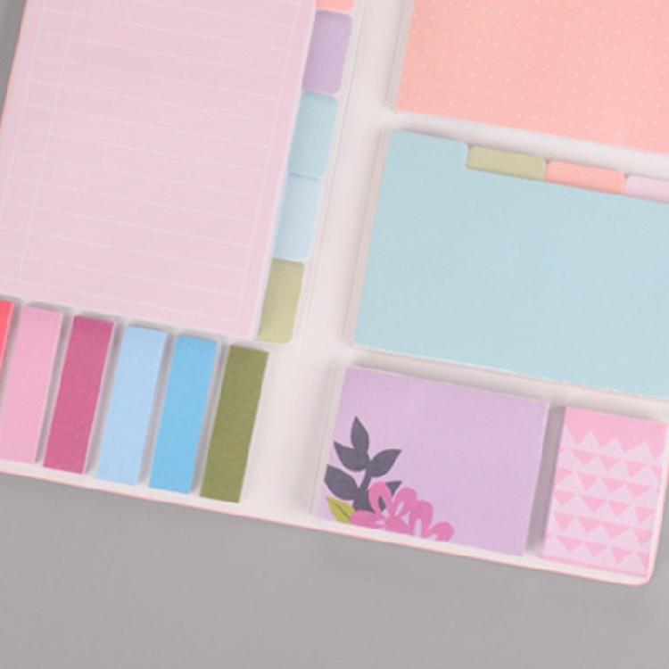Leather Planner Multicolor Adhesive Note Set Color Coded Adhesive Label and Note Book Set Dotted Lined & Blank Pages