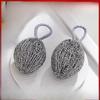 Built-in Hanging Rope Wire Ball Kitchen Scrubber for Washing Pots and Dishes, Melon-shaped Cleaning Ball, Stainless Steel