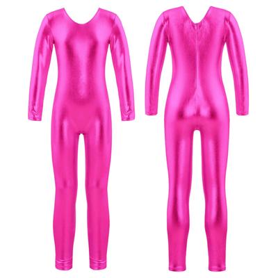 Kids Girls Basic Long Sleeve Unitard Leotard Jumpsuit One Piece Gymnastics Sports Ballet Dance Wear Outfit