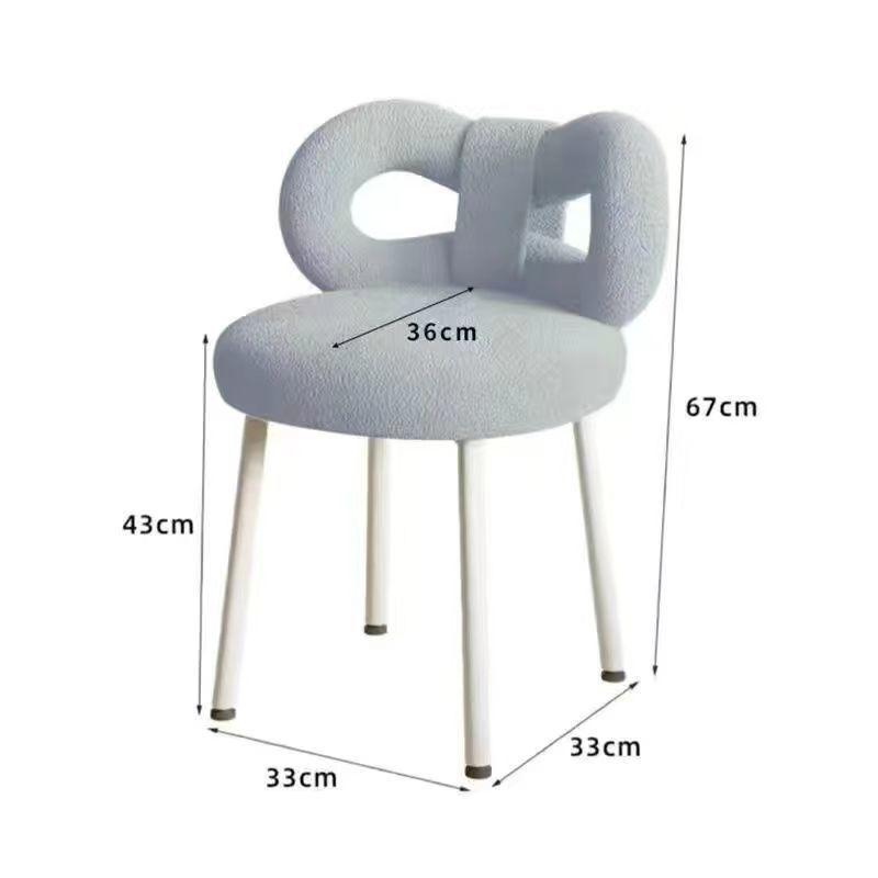 Light Luxury Influencer Makeup Stool & Dressing Chair - Cream Style