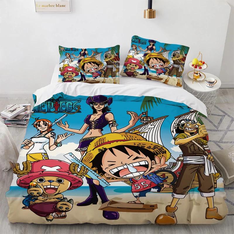 Anime One Piece Bedding Set Boys Girls Bedroom Decor Twin Full Queen King Size Cosplay Duvet Cover Pillowcases Gifts