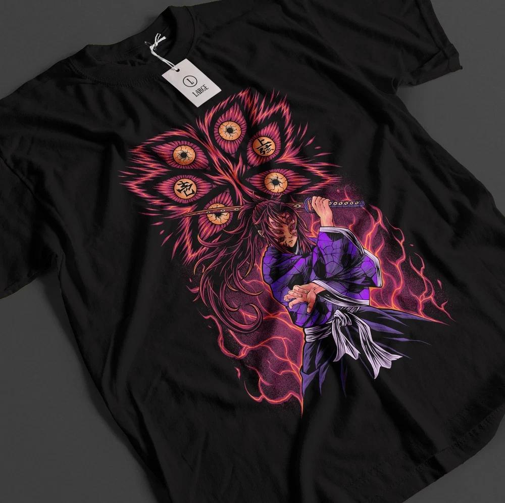 Anime Demon Slayer Kokushibo Upper Moon 6 Eyes Graphic Black TShirt Size S4XL S