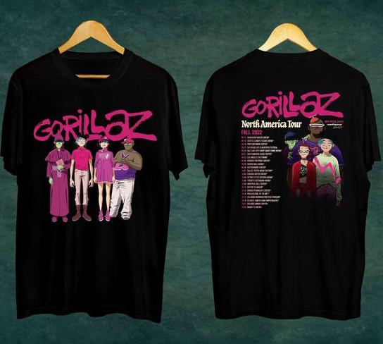 Gorillaz Shirt Gorillaz North America Tour 2022 Shirt Gorillaz Fall Tour 2022 Unisex T-Shirt S