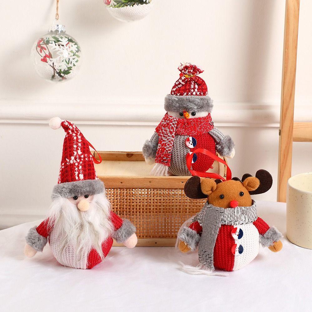 Tabletop Doll Christmas Plush Snowman Doll Realistic Christmas Doll Decorations  Party Supplies