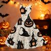 Womens Halloween Print Off Shoulder Dress Vintage Punk Party Dress Flared Skirt Sleeveless A Line Dress