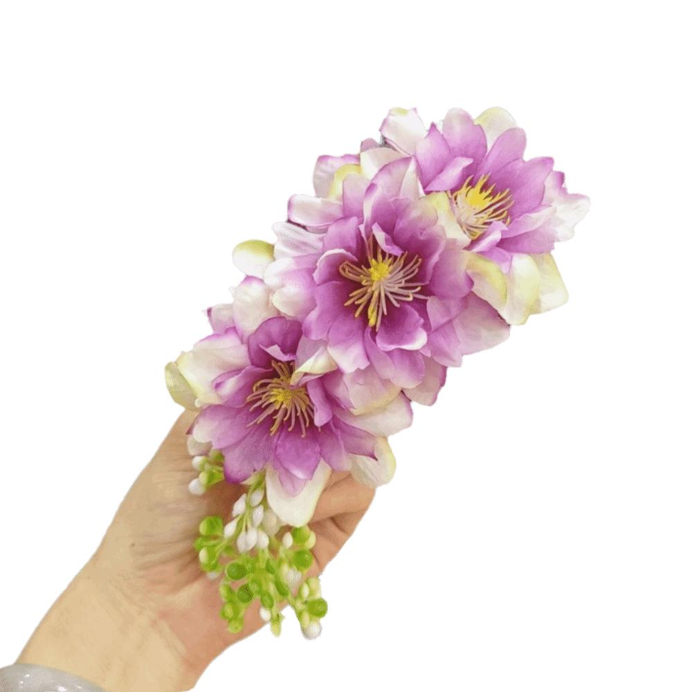 

Ethnic Style Flower Hair Comb Sweet Wedding Bride Accessories Water Splashing Festival фиолетовый