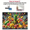 Tropical Fruits Water Splash Tapestry, Pineapple Watermelon Background Cloth, Kitchen Wall Decor