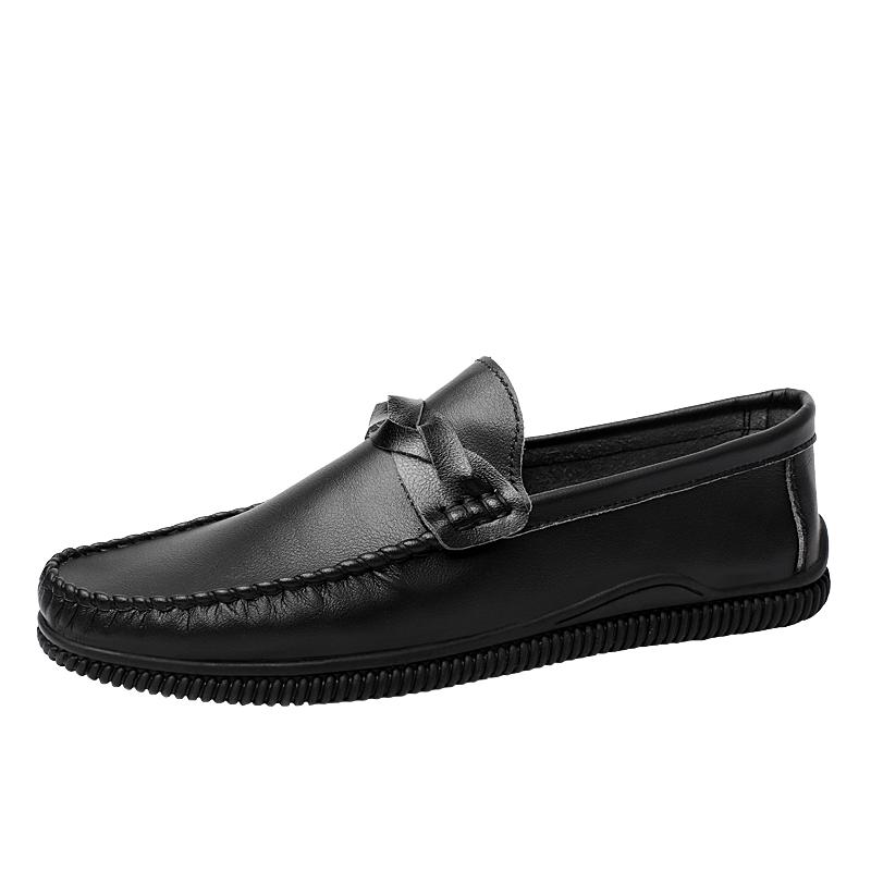 2025 New Black Loafers Mens Leather High Quality Designer Mens Shoes Leather Shoes Soft Sole Comfortable Casual Shoes Moccasin