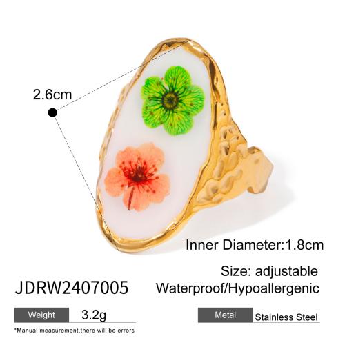 Youthway Edelstahl Blume Verstellbare Öffnungsringe Gold PVD Beschichtet Wasserdichter Fingerschmuck für Frauen Hochzeitsgeschenk