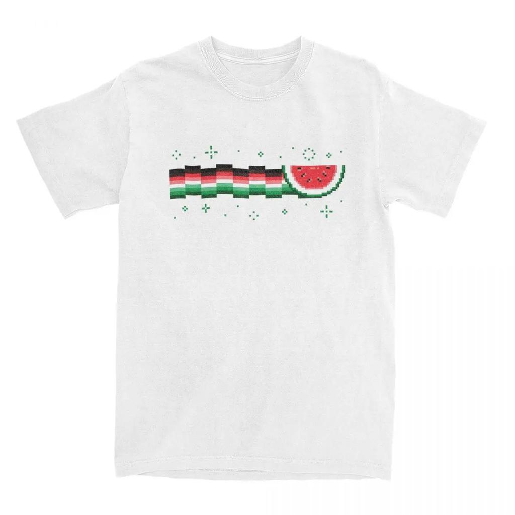T-Shirts Palestine Palestinian Leisure 100% Cotton Tee Shirt Short Sleeve Watermelon T Shirt Crewneck Tops Arrival