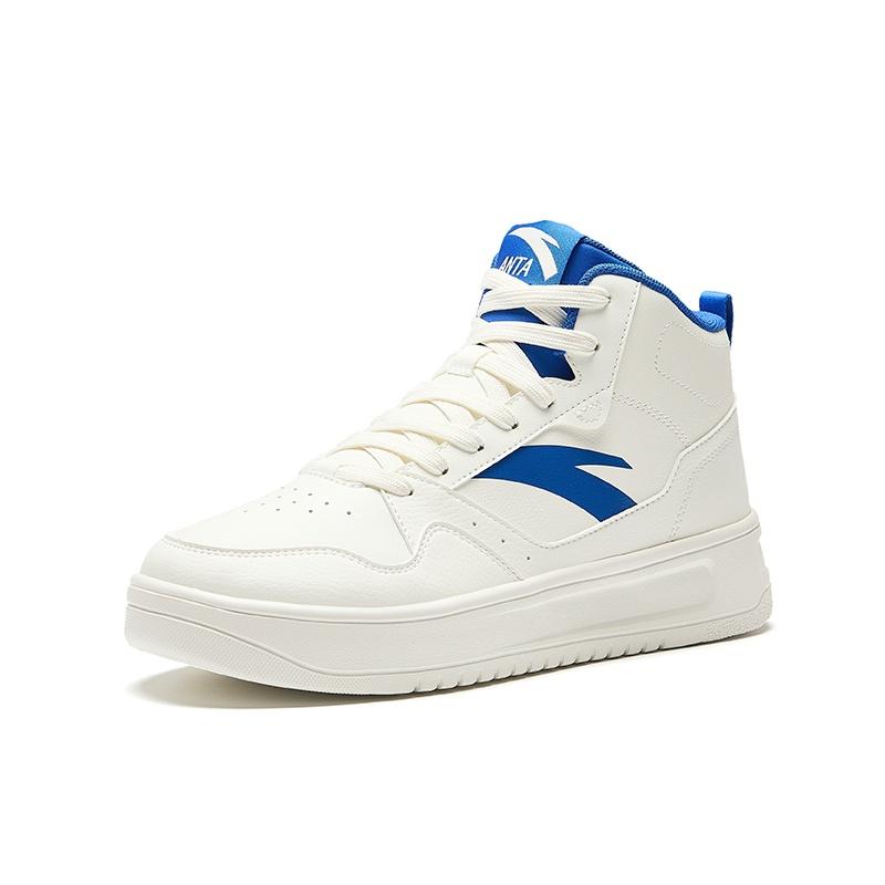 Anta Coverage Slip Resistant Height Increasing High Top Skateboard Shoes Men's White Blue 912448002Q-6