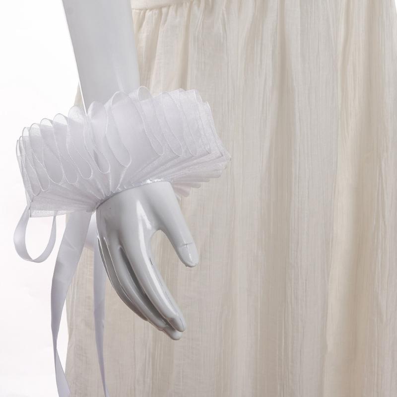 Ruff Collar Ruffled Cosplay Tie for Shirt Blouse Decorative Wristband False Collar Play Costume Accessories