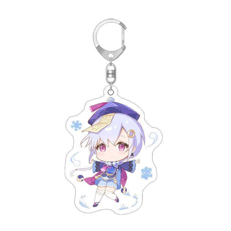 Cute Genshin Impact Key Chain Anime Cartoon Kawaii Keyring Pendant Acrylic Gift