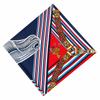 130cm European Retro Geometric Stripe Horse Head War Horse Women's Fashion Decoration Scarf Silk Scarf
