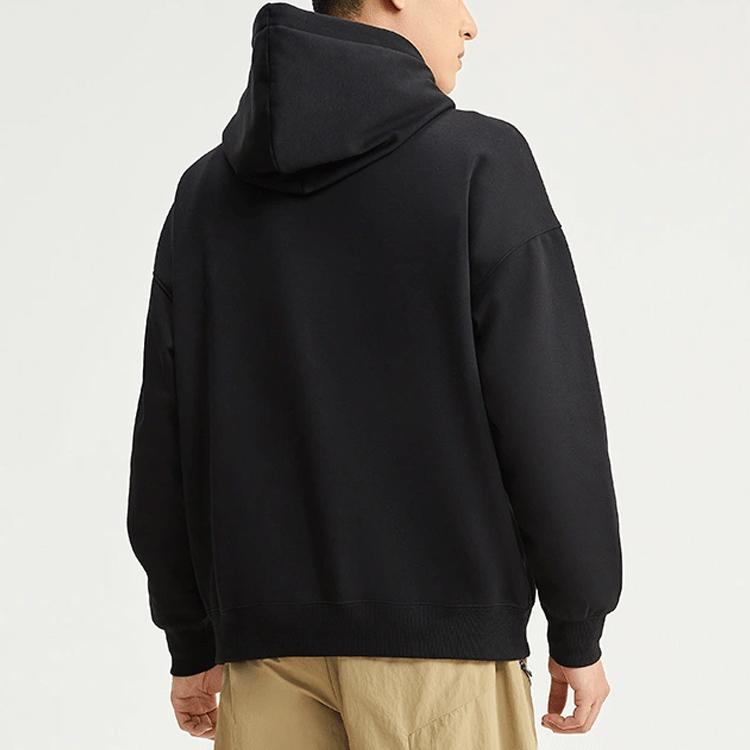 Li Ning Badfive Sports Basketball Series Letter Print Loose Hoodie Men hoodies Black AWDR773-4