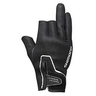 SHIMANO Gloves Pearl Fit Gloves Black S Fishing Gloves 3-cut GL-091Q