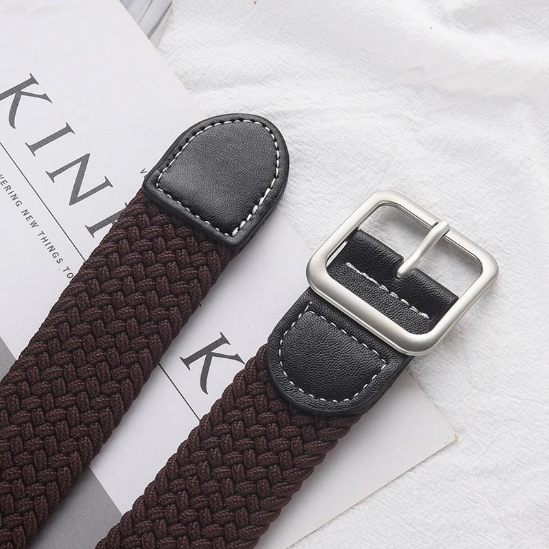Weaving Waist Belt, Female Ins Style, Student Elastic Elastic Waistband, Trendy Fashion, Versatile Men's Canvas Military Trainin