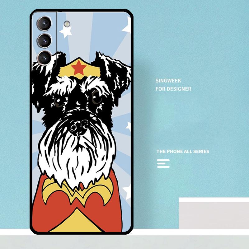 Cartoon schnauzer dog Case For Samsung Galaxy S25 Ultra S21 S22 S23 S24 Ultra S9 S10 S20 Plus S25 FE Phone Cover