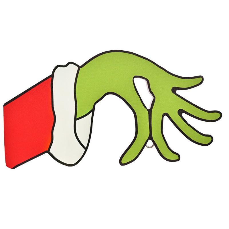 Wooden Christmas Door Hanger With Grinch Wreath Decorative Sign Home Holiday Party Decoration