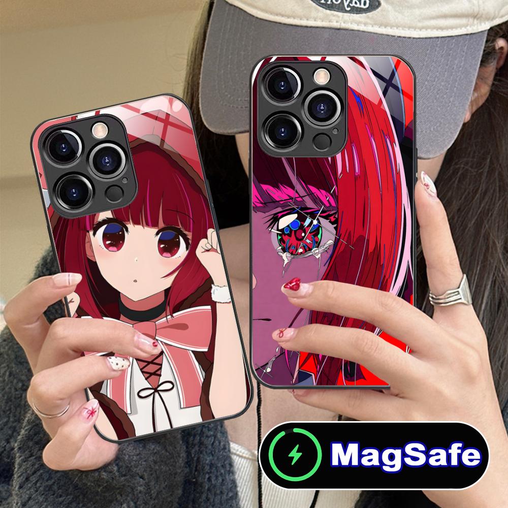 Oshinoko Arima Kana Phone Case for iPhone 17 16 15 14 13 12 11 Air Pro Max Plus Mini MagSafe Glass Colorful Cover Pretty Cover