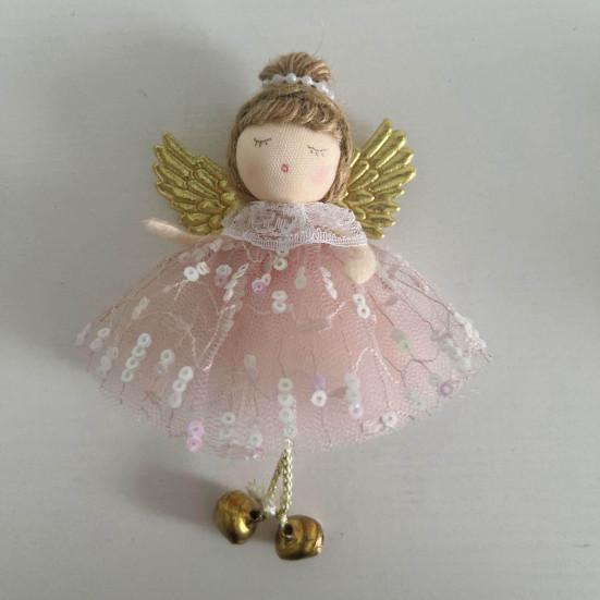Durable Reusable Christmas Props Angel Ornaments, Cute Plush Doll Pendant with Nordic Style Holiday Decor Bell for Tree, Home Party Tree Ornaments