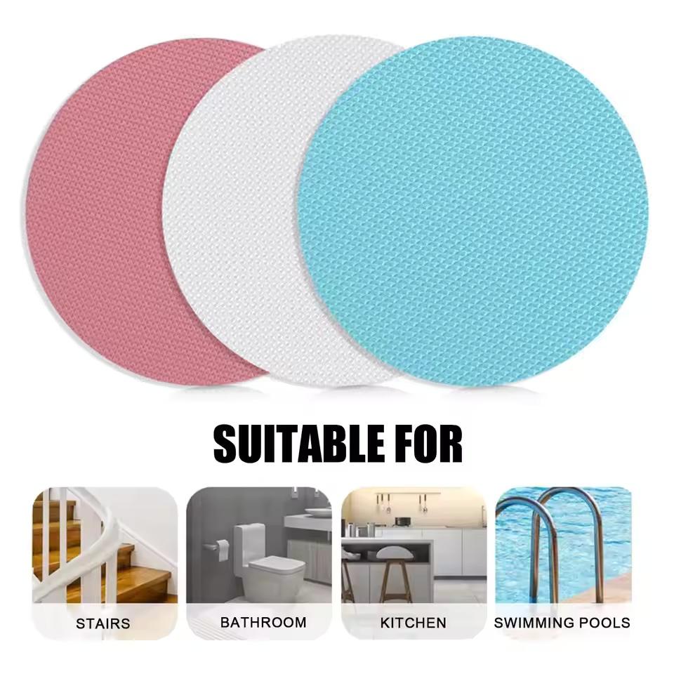 20PCS 10cm/3.93in Bathroom Slip Transparent Non-Slip Tape Anti-Slip Strips Shower Stickers Round Shaped Antiskid Sticker